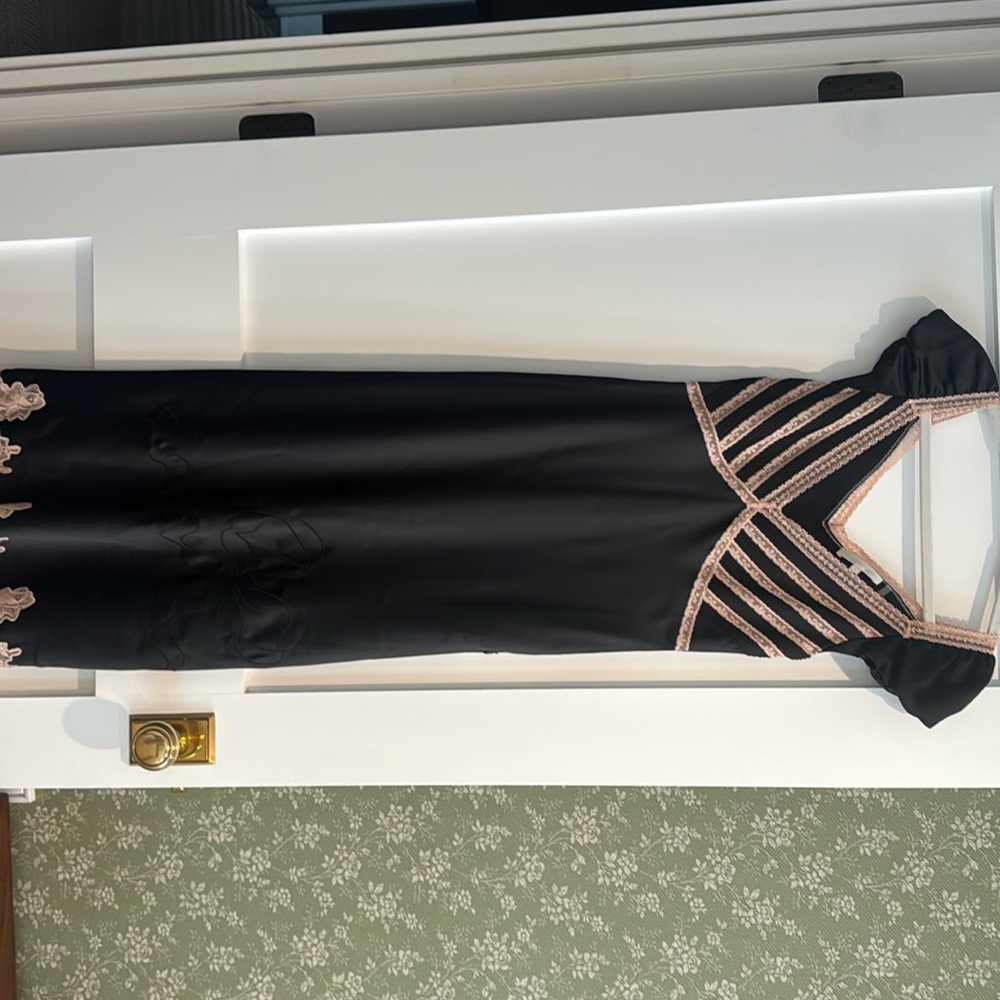 LoveShackFancy black slip dress